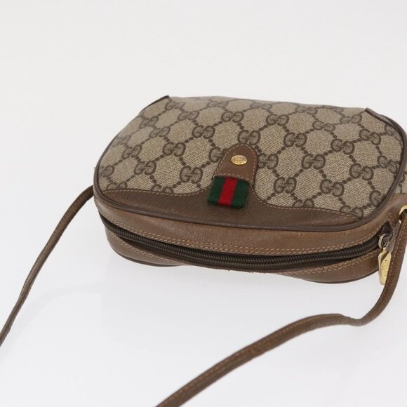 Authentic GUCCI GG Supreme Web Sherry Line Bag PVC Beige Gold 89 02 066 - Picture 13 of 16